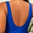 thumbnail image 7 of UTSJKR Plus Size Swimsuit for Women Adjustable Straps Tummy Control Bathing Suit Fashion Print V Neck Push Up Swimwear Blue XXXXL, 7 of 7