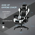 thumbnail image 6 of Gaming Chair with Adjustable Footrest, Eighteentek High Back Office Chair with Lumbar Support & Adjustable Headrest Video Game Chairs for Adults Black & White, 6 of 7