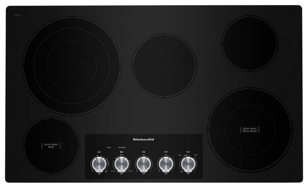 Kitchenaid KCES556HBL 36" Electric Cooktop With 5 Elements And Knob