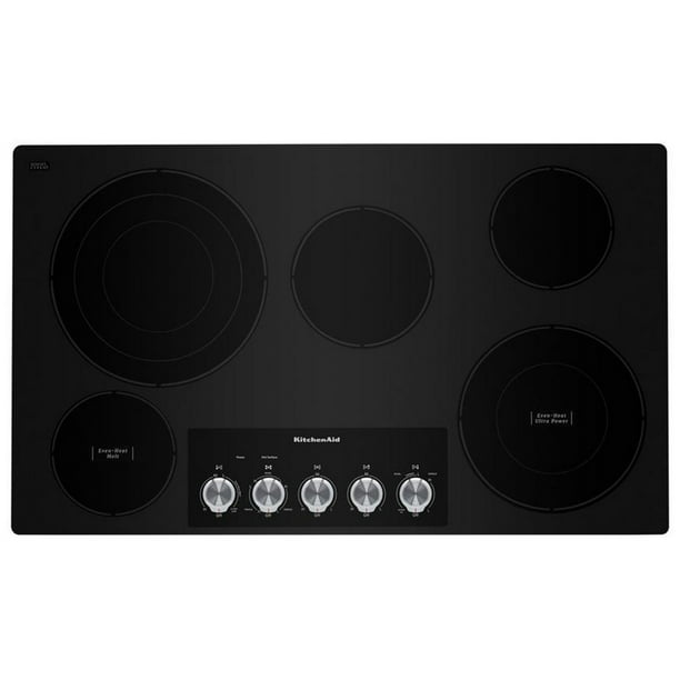 Kitchenaid KCES556HBL 36" Electric Cooktop With 5 Elements And Knob