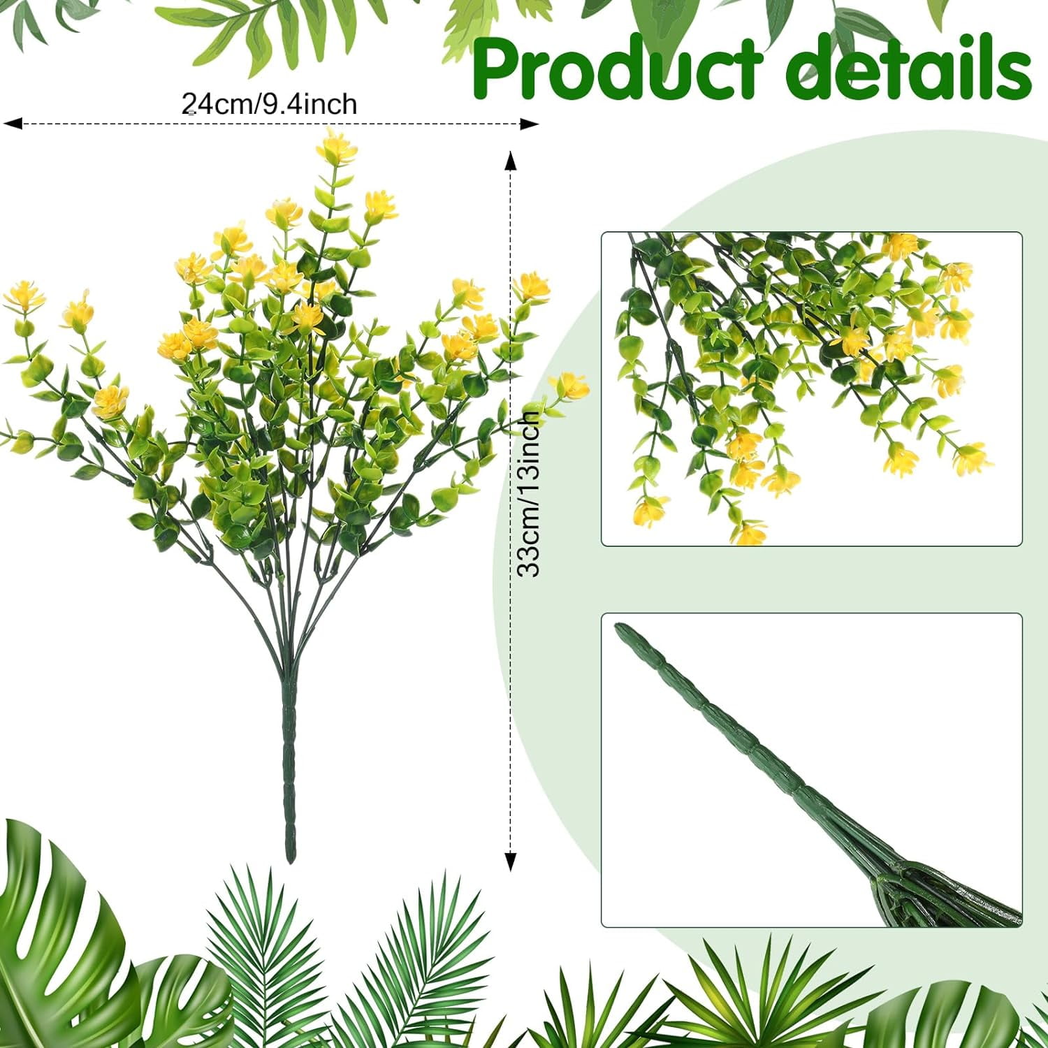 10 Bundles Artificial Flowers Outdoor, UV Resistant Faux Artificial Plants Shrubs Plastic Flower Bulk for Hanging Planter Porch Window Home Wedding Fall Summer Decor (Orange)