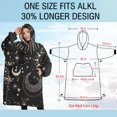 thumbnail image 4 of Oversized Wearable Blanket Hoodie,Black Gothic Sun Planet Pattern Sherpa Blanket Hoodie with Super Pockets,Super Warm Fuzzy Pullover for Women & Men, 4 of 6