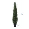 thumbnail image 6 of 5ft Artificial Cedar Topiary Trees for Outdoors, Fake Cypress Plants with Solar Light String, Faux uv resistant Plants for Home Front Porch Decor, Housewarming Gift, 6 of 9