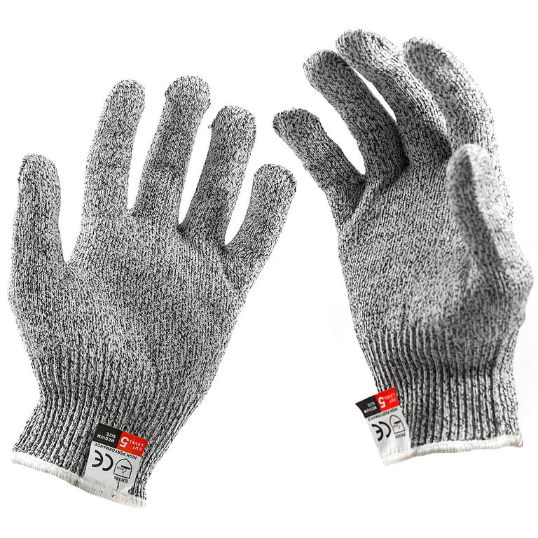 NoCry Cut Resistant Gloves, Food Grade, Grey, Medium, Unisex 