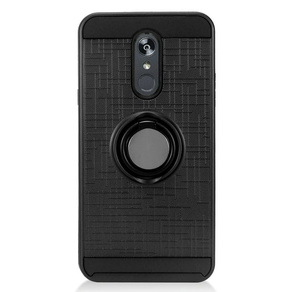LG Stylo 5 Phone Case with Ring Holder Kickstand, 360 Degree Rotatable Ring Stand Fit Magnetic Car Mount Dual Layer Hybrid TPU Rubber Rugged Hard PC Protective Case BLACK Cover for LG Stylo 5