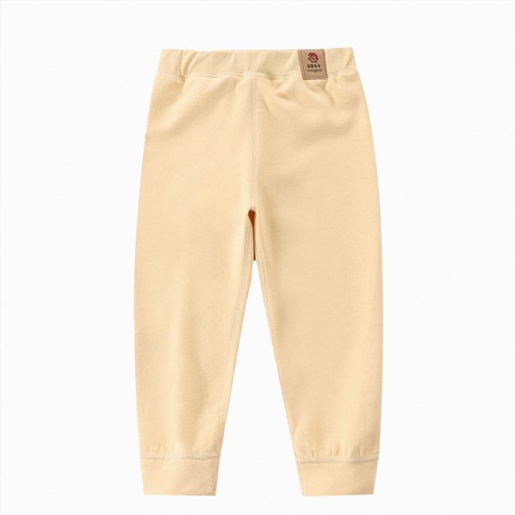 Splozh Little Girl Leggings Fashion Cute Baby Boys Girls Cotton Pants Toddler Thicked Fleece Lined Casual Trousers Infant Leggings Winter Pants,Yellow,5-6 Years