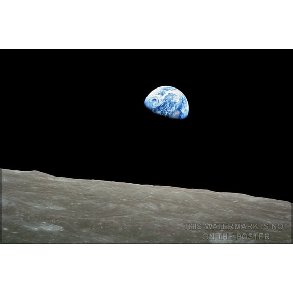 24"x36" Gallery Poster, earth from the moon