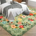 thumbnail image 2 of Shininglove 9' x 12' Floral Area Rug for Living Room, Large Washable Non -Slip Low Pile Soft Carpet for Home Bedroom Dining Room(Green), 2 of 7