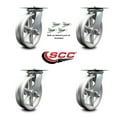 thumbnail image 2 of 8 Inch V Groove Semi Steel Caster Set with Roller Bearings and Swivel Locks SCC, 2 of 2