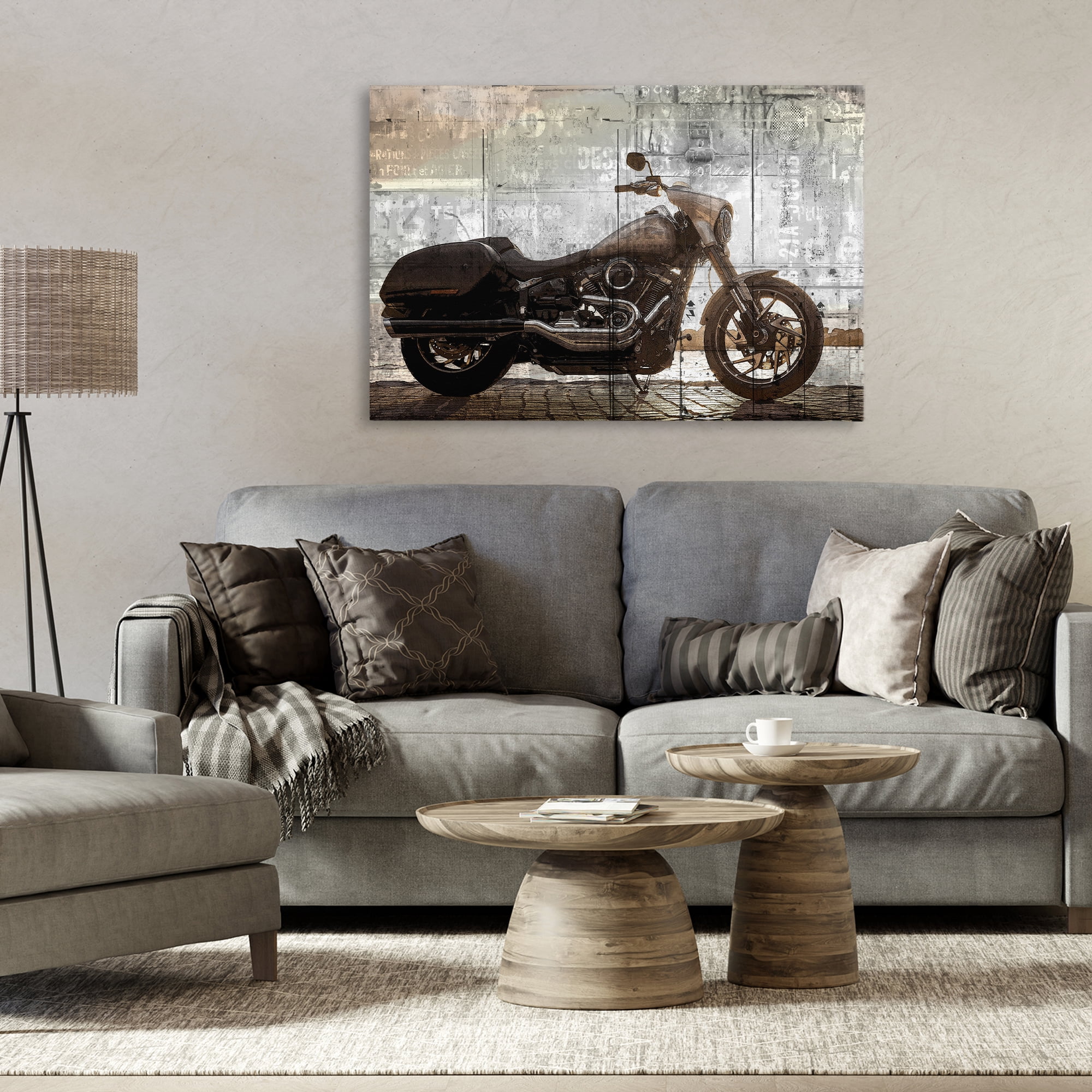 Stupell Industries Sunset Ride Motorcycle Canvas Wall Art, design by Kim Allen