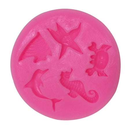 AkoaDa Dolphins Hippocampus Starfish Fondant Silicone Mold Kitchen Baking Chocolate Pastry Candy Clay Making Cupcake