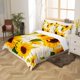 thumbnail image 2 of Funda Nórdica Doble Estampado Floral Juego de Cama para Niños Patrón de Flores Amarillas, 2 of 6