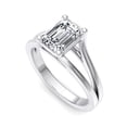 thumbnail image 2 of xyz Jewel 1.8 Ct Emerald Cut Lab Created Diamond Engagement Ring for Women - 14K White Gold Plated Ring - Unique Split Shank Design - Perfect Proposal Ring - A Stunning Reflection of Your Love, 2 of 4