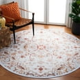 thumbnail image 3 of SAFAVIEH Tucson Rosario Traditional Machine Washable Area Rug, 4' x 4' Round, Beige/Grey, 3 of 9