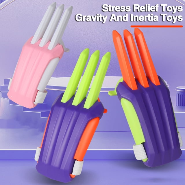 Lubelski Modèle Wolverine Dewclaws 3D Jouets de Décompression Fidget pour Adolescents Adultes Griffe en Plastique Rétractable Anti-Anxiété & Soulagement du Stress EDC Jouet Fidget Costume Cosplay Accessoires d'Halloween