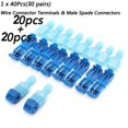thumbnail image 3 of 40Pcs Quick Electrical Cable Connectors Wire Terminals Crimp Electricity Parts, 3 of 8