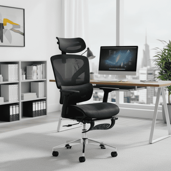 Garvee Ergonomic Office Chair. Big and Tall Desk Chair with Adjustable Lumbar Support & Seat . High Back Computer Chair. Office Chairs with Wheels for Home Office Black