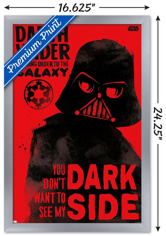 Star Wars: Saga - Vader Dark Side Wall Poster, 14.725" x 22.375", Framed