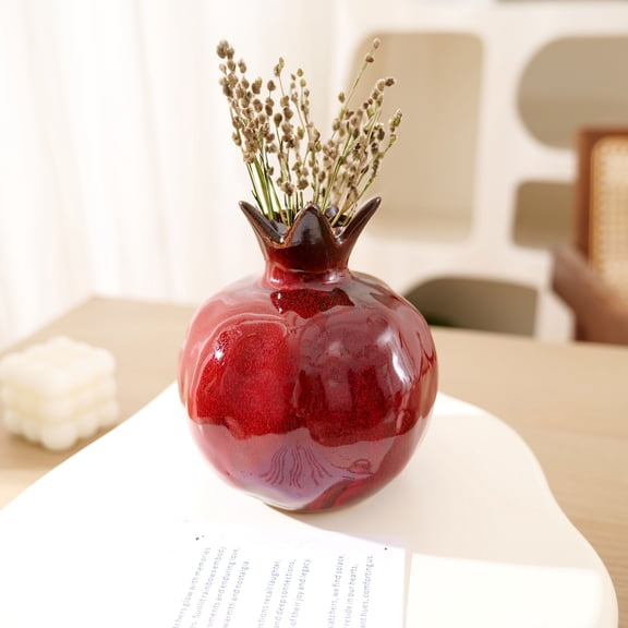 Contemporary Ceramic Pomegranate Vase: A Decorative Piece for Your Home - 12.7cm x 5in