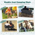 thumbnail image 6 of Foldable Camping Chair Double Seat for 2 Persons Portable Large Outdoor Fishing Hiking Travel Picnic Beach Lawn  with Storage Bag Grey, 6 of 6