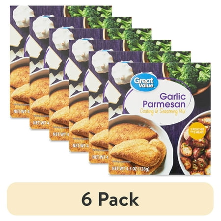 (6 pack) Great Value Garlic Parmesan Coating & Seasoning Mix 4.5oz