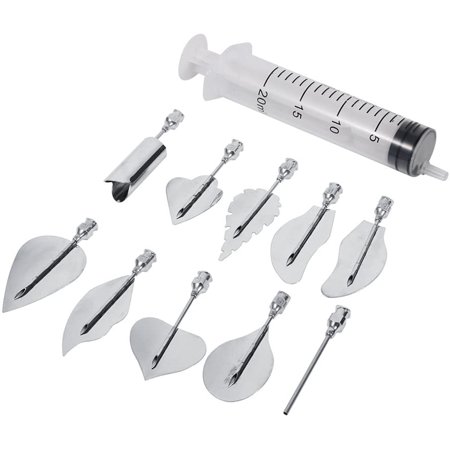 3D Pudding Pastry Nozzle Cake Decorating DIY Tool Set 10 Needles + 1 Syringe Gelatin Art Tools Kitchen