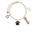 thumbnail image 2 of Delight Jewelry Silvertone Large Black Paw Goldtone Dream Big Charm Bracelet, 7.5+2" Extender, 2 of 4
