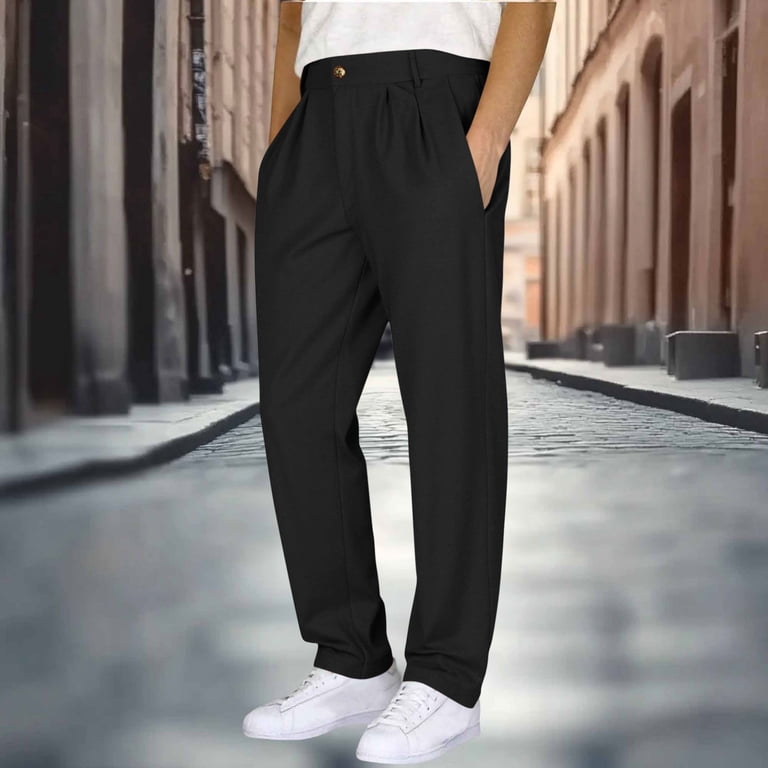 chinese dress ladies Mmoneyake Mens Linen Dress Pants Loose Straight-Legs Pants Daily Wear  Casual Pant Lightweight Trousers with Zipper and Button Black at Amazon  Men's Clothing store main image 1