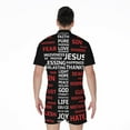 thumbnail image 2 of Christian Cross Religious Words Short Sleeve Men'S Rompers, Jesus Christian Casual Summer Jumpsuits Outfit, 2 of 4