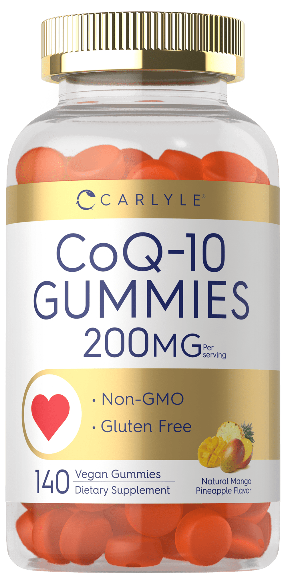 CoQ10 Gummies 200 mg 140 Count Natural Mango Pineapple Flavor
