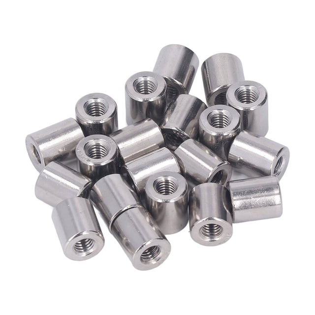 Écrous de Couplage de Tige de Filetage, Écrous de Couplage Cylindriques 20pcs Écrous de Couplage Ronds Écrous de Couplage en Acier Inoxydable Construits pour la Précision