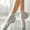 White, variant on EliteGoogv Womens Ankle Boots Jazz Dance Shoes Lace Up Booties For Women High Top Round Toe Split Sole Low Heel Training Shoes US: 5.5 Black
