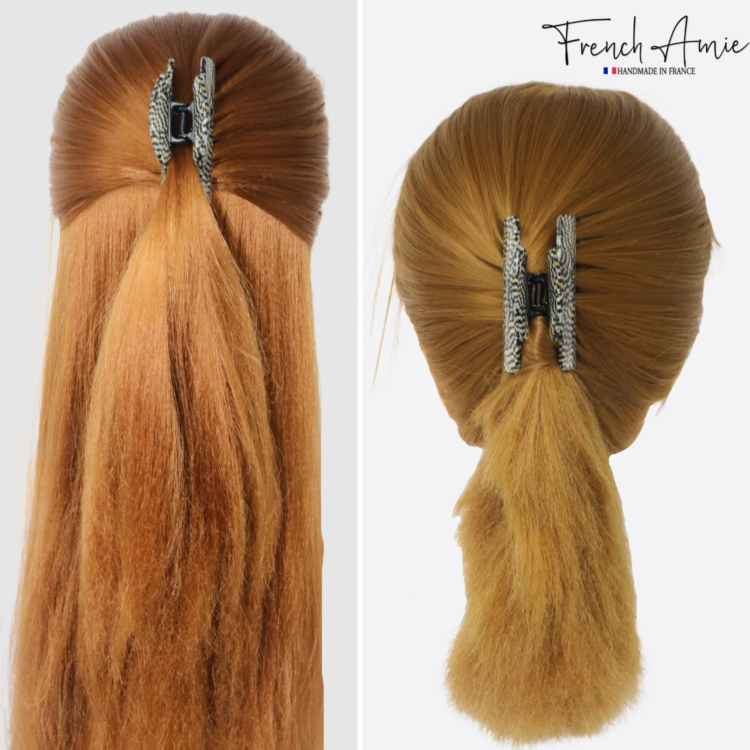 French Amie Chic Medium 2 1/4 Inch Handmade Celluloid Jaw Hair Claw