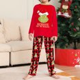 thumbnail image 3 of Vestido Rojo Para Padres E Hijos Conjunto de pijama familiar de 2 piezas con cuello redondo y estampado de dibujos animados estilo navideño traje diario Ygjytge Niño Rojo 9-10T para Niño, 3 of 7