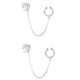 thumbnail image 2 of Ear Cuff Chain Earrings Fake Earrings Cuff Ear Cuffs for Women Non Piercing Silver Cuff Earrings for Women Ear Wrap Earrings Chain Clip on Earrings, 2 of 3