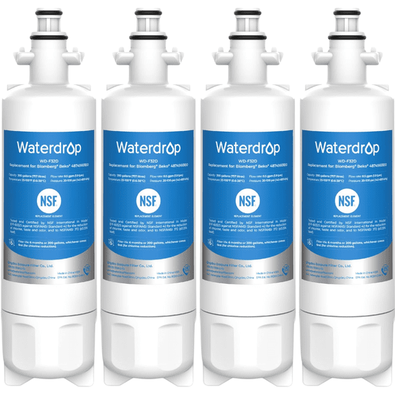 Waterdrop 469690 ADQ36006101 Refrigerator Water Filter, Replacement for LG® LT700P® , ADQ36006102, Kenmore 9690, LFXS30766S, LFXS24623S, FML-3, RFC1200A, RWF1200A, WSL-3, Pack of 4