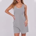 thumbnail image 2 of Baqcunre Womens Summer Romper, Women Summer Casual Sleeveless Romper Short Overalls Loose Back Adjustable Jumpsuit with Pockets 2025 Trendy Outfits, Overalls for Women One Jumpsuit Gray L, 2 of 9