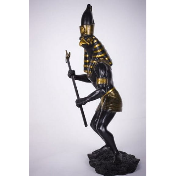 1 X Egyptian God Horus Statue Black and Gold Figurine