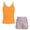 Orange, variant on Krdevn Girls Solid Color Leaf Print 2 Piece Tankini Swimsuit with Boyshorts Color:Orange,Size:11-12 Years