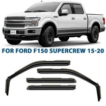 Clim Art In-Channel Original Window Deflectors, Vent Deflector for Ford F150 2015-2020 SuperCrew, Dark Smoke