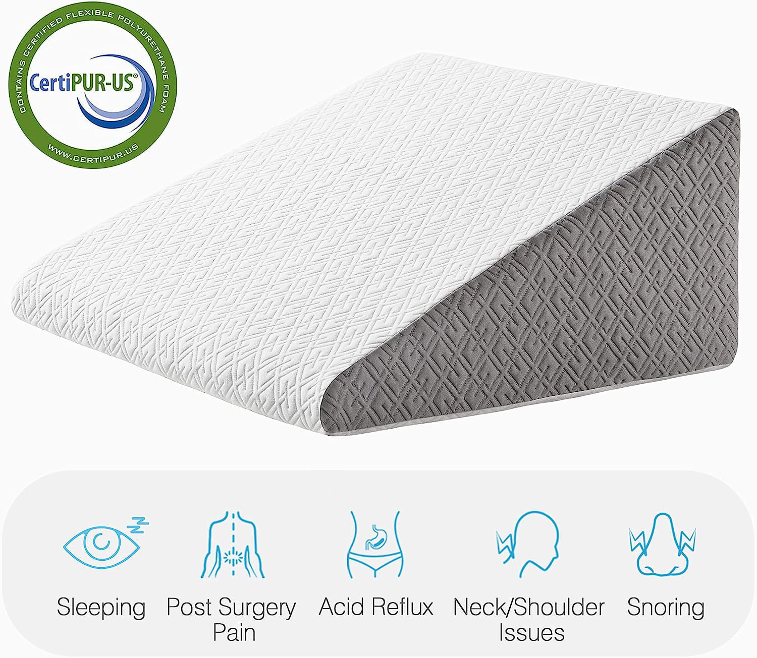 UBBCARE Orthopedic Bed Wedge Pillow Set, Post Surgery Memory Foam Wedge  Pillows for Sleeping, Back and Leg Support, Adjustable Triangle Pillow  Wedge