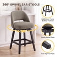 thumbnail image 4 of EOP 26'' Swivel Counter Height Bar Stools Set of 2, Modern Upholstered Bar Stools with Curved Back and Solid Wood Legs, Bar Chairs for Kitchen Island Home Bar, Camel, 4 of 11