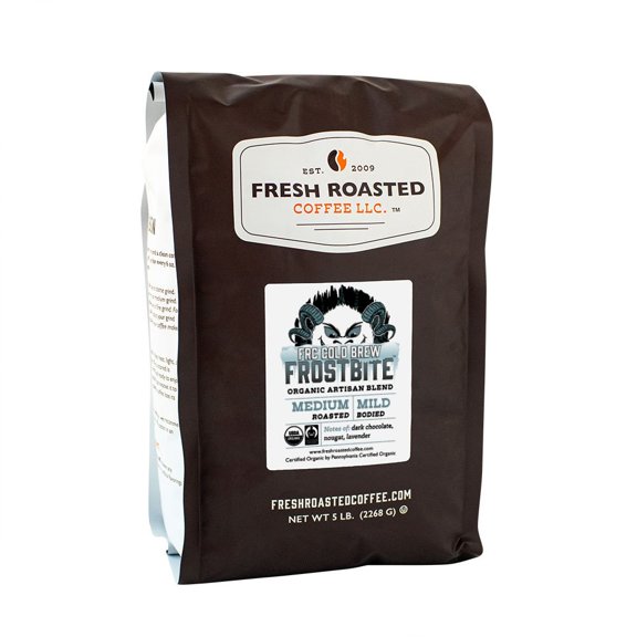 FRC Frostbite Organic Cold Brew, Original Cold Brew, Whole Bean, 80 oz 5 lbs