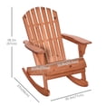 thumbnail image 3 of Outsunny Wooden Adirondack Rocking Muskoka Chair with Slatted Wooden Design, Fanned Back and Classic Rustic Style, Teak, 3 of 10