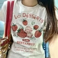 thumbnail image 4 of Y2k Aesthetic Summer New Cartoon Strawberry T-shirts Harajuku Short Sleeve Loose OCasual Tops Women O Neck All Match Casual Tees, 4 of 5