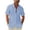 Light Blue, variant on Domuza Mens Button Down Linen Shirts Short Sleeve Casual Collared Summer Beach Untucked Tops with Pocket Black 3XL