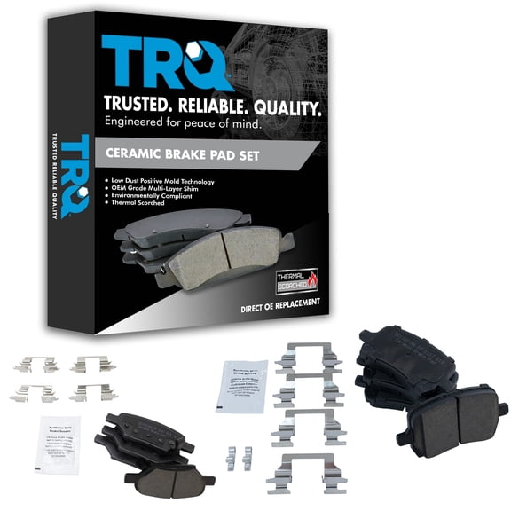 TRQ Premium Posi Ceramic Brake Pad Front Rear Kit for Chevy Pontiac Saturn BFA12938 Fits select: 2007-2012 CHEVROLET MALIBU, 2005-2007 CHEVROLET COBALT