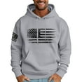 thumbnail image 2 of Huankd Men's Hoodies Oversized Sweatshirts American Flag Patriotic Hoodie Big and Tall Graphic Hoodie With Pockets Light Gray 2XL, 2 of 4