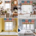 thumbnail image 5 of Vintage American Flag Valance Curtain Sunflower Retro Red White Stripes Window Valances Rod Pocket Short Curtains Window Treatments for Kitchen Bedroom Bathroom Laundry 42" x 12", 5 of 9