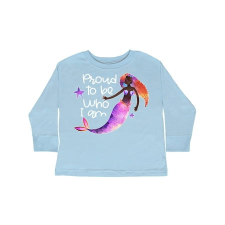 

Inktastic Black History Month Proud to be Who I Am Mermaid Gift Toddler Boy or Toddler Girl Long Sleeve T-Shirt
